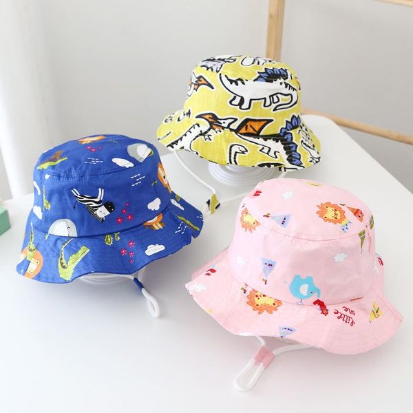 

pcs bucket hat baby boys girls for children 2021 spring summer graffiti wide brim fisherman's sun cap kids accessories caps & hats, Yellow