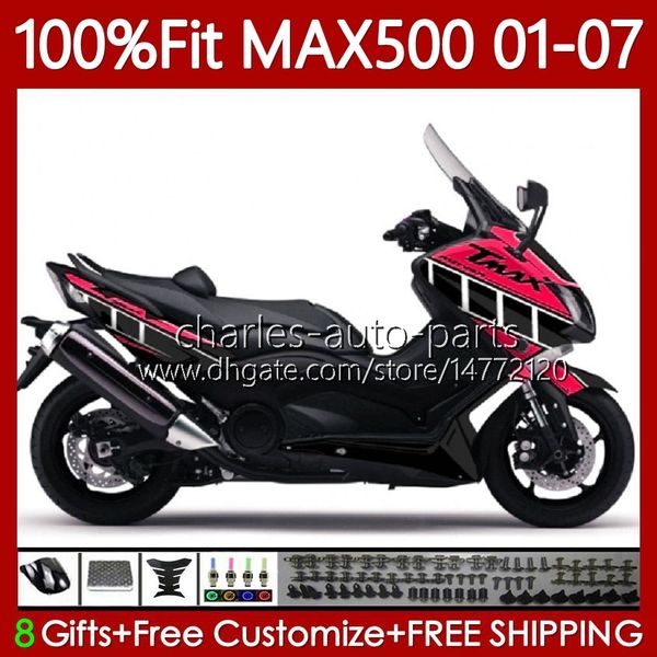 YAMAHA TMAX500 T-MAX500 MAX-500 TMAX-500 T MAX500 için Enjeksiyon Perileri, Parlak Kırmızı 01 02 03 04 05 06 07 109NO.45 TMAX MAX 500 XP500 2001 2002 2003 2004 2005 2006 2007 Kiti