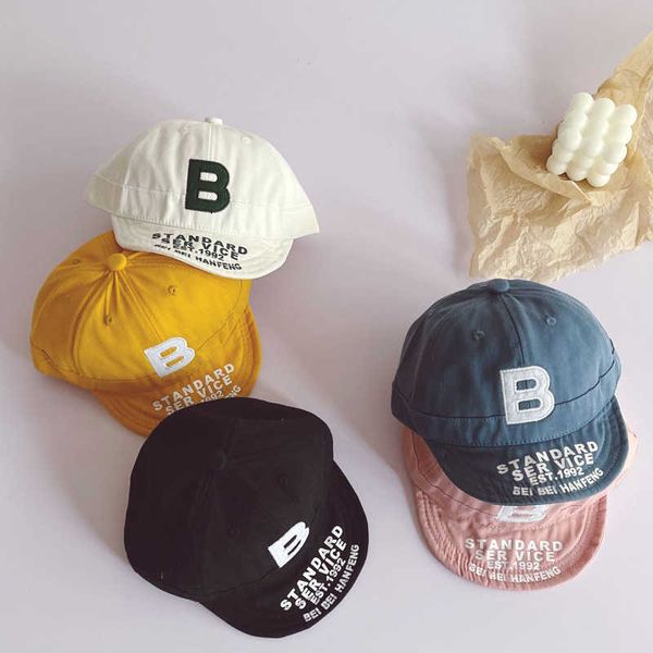 

spring arrival girls fashion letter hats kids korean design 210528, Yellow