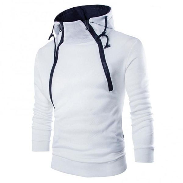 

men's hoodies & sweatshirts men autumn fashion double zipper hoodie long sleeve pullover sports sweatshirt, Black