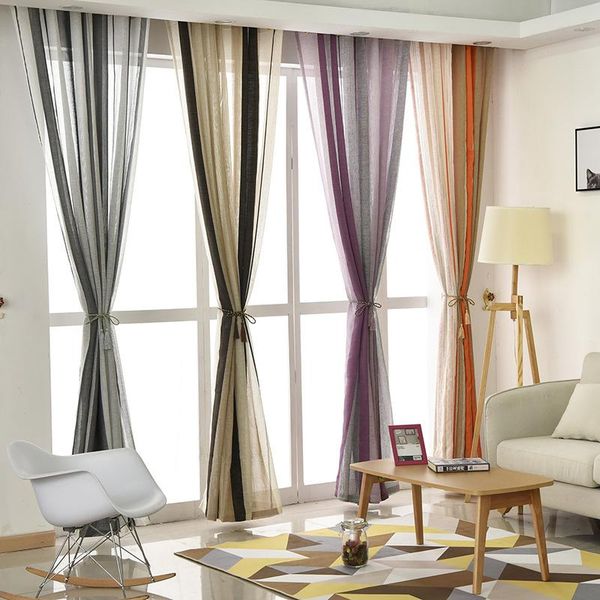 

curtain & drapes 100%polyest striped for living room