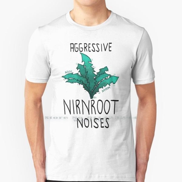 

men's t-shirts aggressive nirnroot noises t shirt 100% pure cotton skyrim elder scrolls tes gaming plant morrowind creative trending, White;black