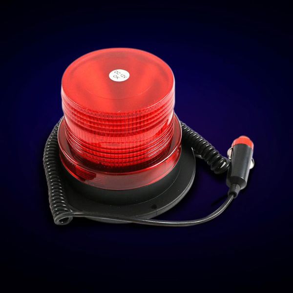 Luci di emergenza Cupola da 4 pollici con 12 LED Supporto magnetico per veicoli da cantiere Luce stroboscopica di avvertimento per auto Rosso lampeggiante