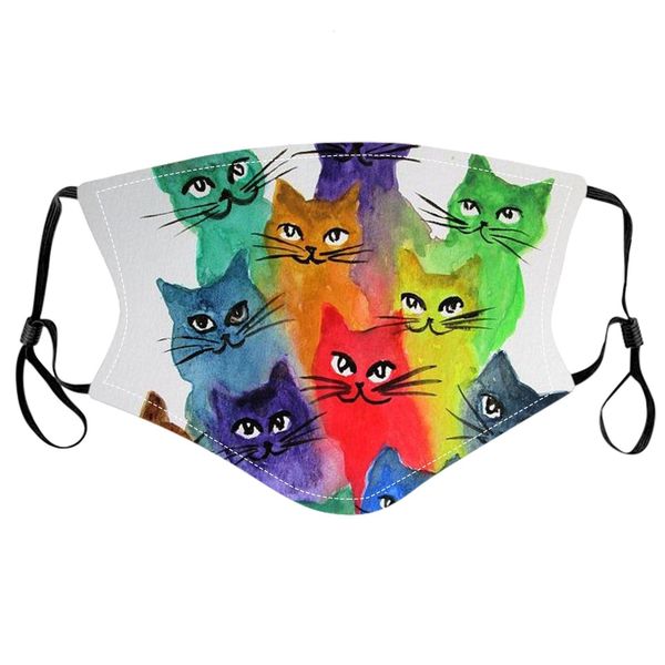 

2021 cat printing dustproof fashion 3d digital mask cotton washable
