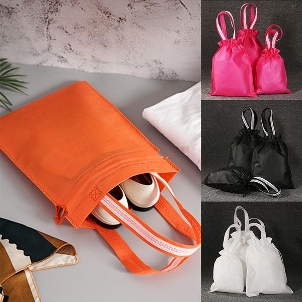

storage bags 3 sizes non-woven shopping bag for drawstring reusable tote home