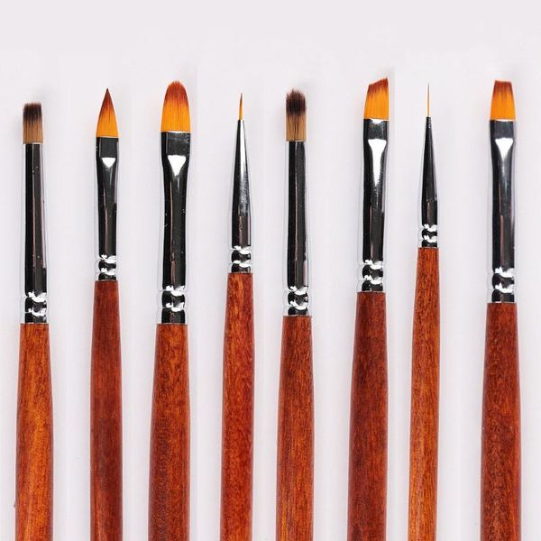 

nail brushes liner art acrylic liquid powder carving uv gel extension painting brush lines drawing pen manicuring tools, Yellow