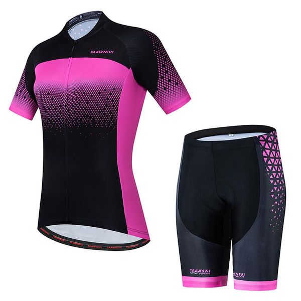 

racing sets cycling jersey pro team 2021 pink black summer women mountain bike uniforms set bicycle clothing clothes suit, Black;blue