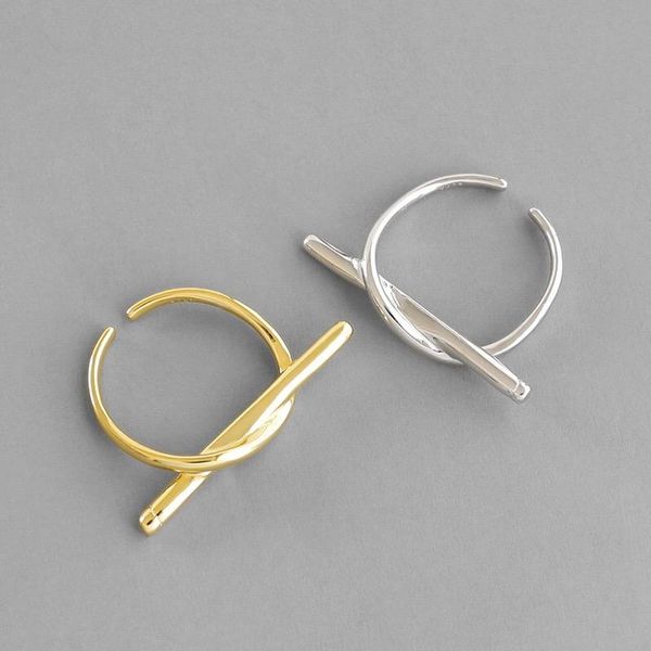 

cluster rings real 925% sterling line color gold sliver opening ring for charming women party fashion fine jewelry classic accessories, Golden;silver