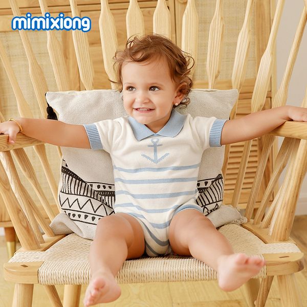

factory wholesale children's stripe short sleeve hip wrap, Blue