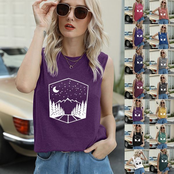 

summer t shirt jollyen women's casual cotton short sleeve vest funny pattern, White