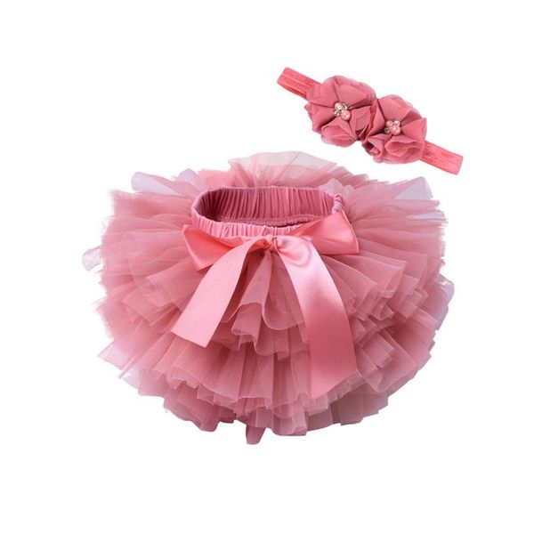 

skirts baby girls tulle bloomers infant born tutu diapers cover 2pcs short and flower headband party pograph clothes, Blue
