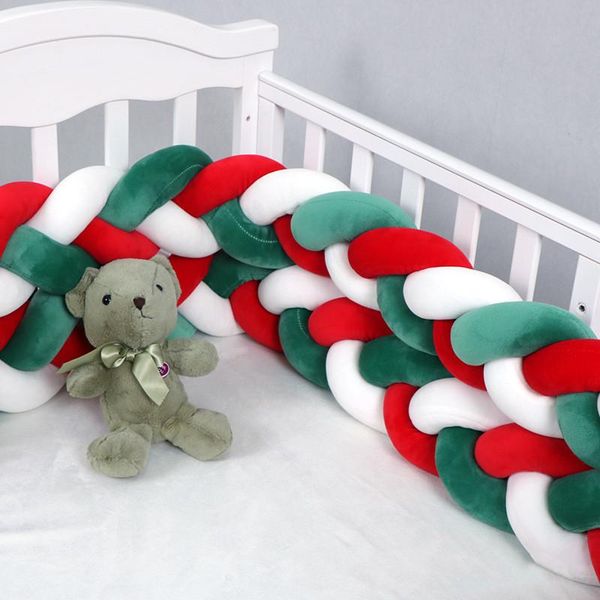 

christmas style born bed bumper diy weave long knotted braid pillows baby bumpers knot cotton crib infant room decor bedding sets