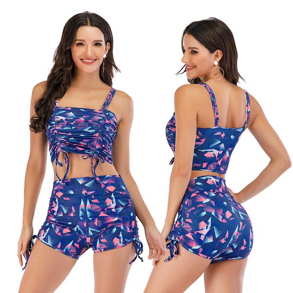 

Swimsuit Sports vest split flat bikini suit onyhua 5511, White;black