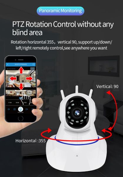 

ec37-s12 wireless wifi high-definition surveillance camera five-antenna super signal mobile phone remote home 360ey ip cameras