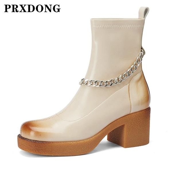 

boots 2021 fashion women ankle thick high heels platform autumn winter dress casual office ladies shoes size 34-40, Black