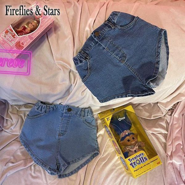 

summer girls shorts baby super mini kids denim children bottoms fashion vintage washed 2 to 7 yrs, Black