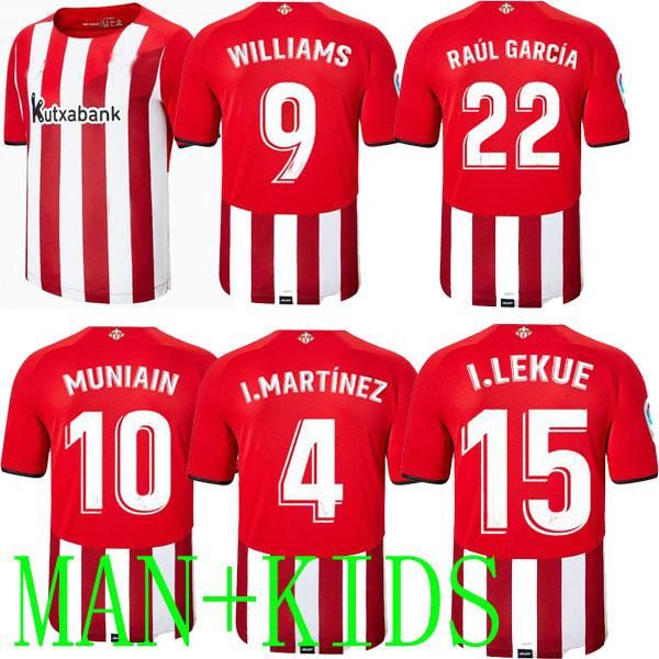 

red bilbao 21 22 soccer jerseys home kids de espana 2021 2022 i.lekue i.martinz raul garcia jersey football shirts williams muniain 10, Black;yellow