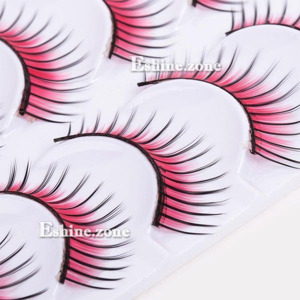 

pairs red false eyelashes fake eye lashes natural thick long handmade1