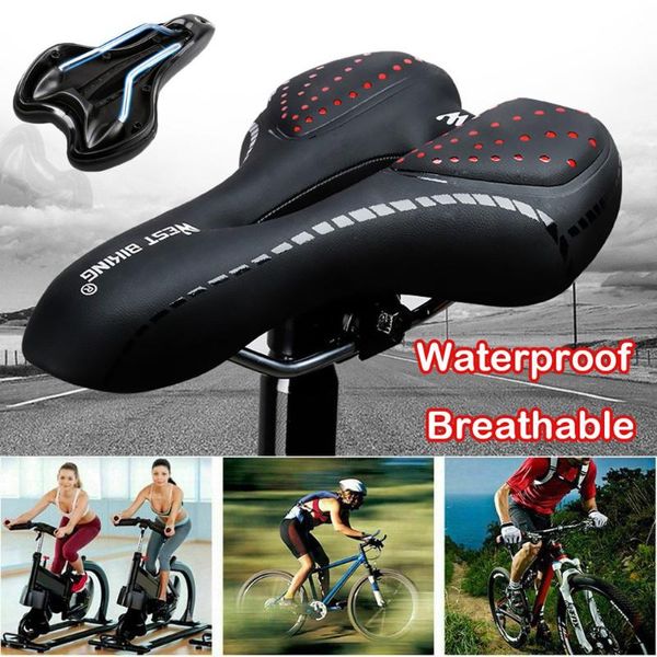

bike saddles saddle silicone cushion pu leather surface silica filled gel comfortable cycling seat shockproof bicycle #41