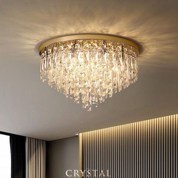 

ceiling lights luxury modern bedroom k9 crystals e14 lamp gold / chrome steel led art deco indoor lighting fixtures
