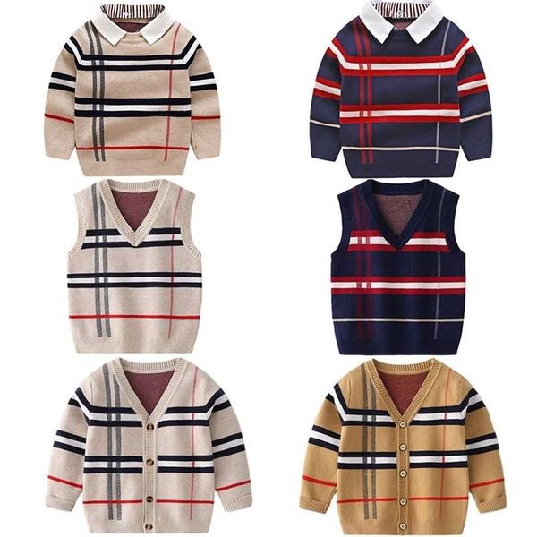 

boy clothes autumn and winter warm pull shirt length long sleeve latte sweater girl fashion knit gentleman knitwear 1-8y 211201, Blue