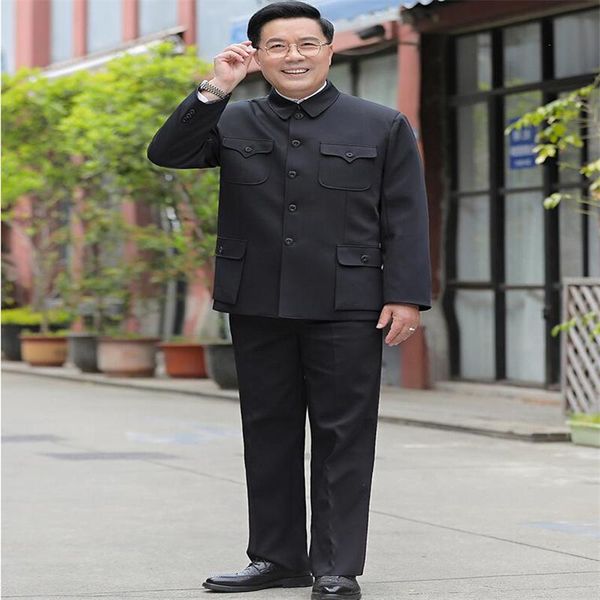 

men's suits & blazers middle-aged blazer chinese tunic suit grandpa clothes costume homme casual jacket spring autumn winter black stan, White;black