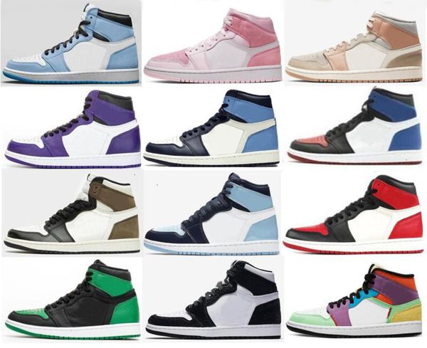 

1 university blue twist mid milan digital pink lightbulb chicago basketball shoes men 1s 3 bred toe court purple unc patent sneakers