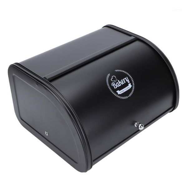 

storage bottles & jars 1pc bread metal box with roll lid for fruits