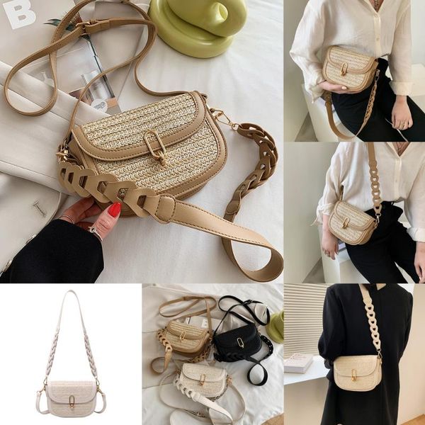 

fashion mini straw saddle crossbody bags for women 2021 summer lady travel purses and handbags female shoulder beach cross body