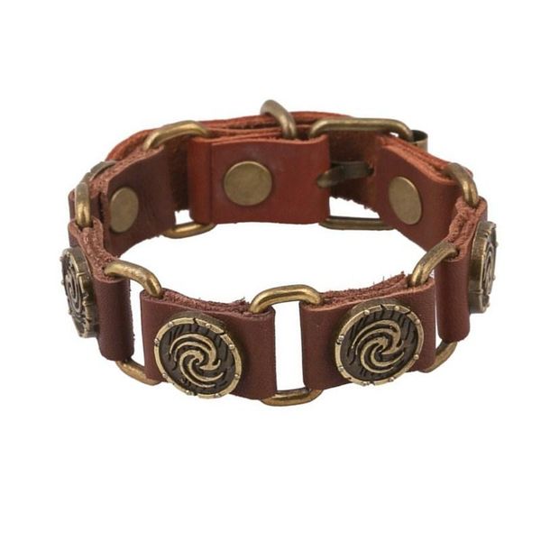 

charm bracelets european and american style bracelet retro leather rock star jewelry punk link, Golden;silver