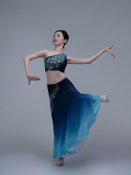 

ethnic clothing gradual change dai dance clothes female summer art test performance stage minority high-end practice, Red