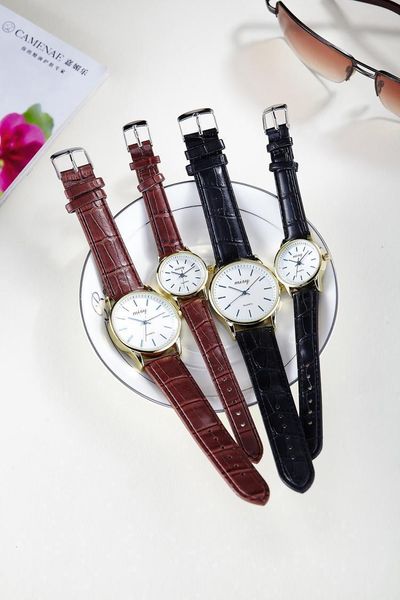 

elegant lovers watches simple roman numerals leather strap couple wrist watch waterproof gifts for men women dress clock wristwatches, Slivery;brown