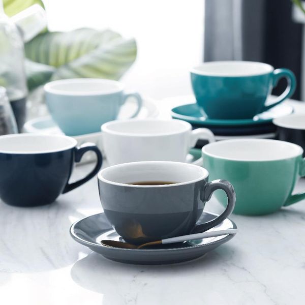 

cups & saucers 220ml colorful ceramic double espresso cappuccino coffee cup latte thick body and saucer