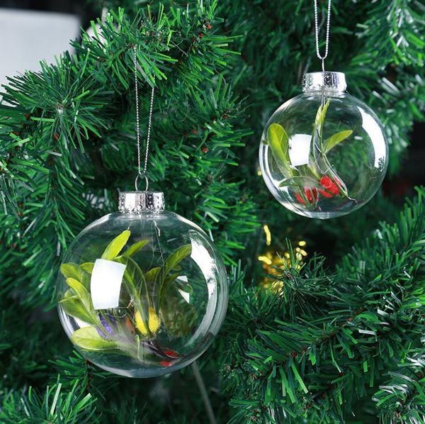

100pcs diy paintable/shatterproof clear christmas ball, gold cap plastic disc ornament wholesale party decoration