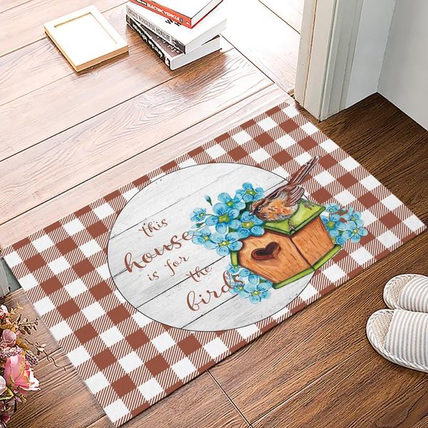 

porch welcome doormat lattice bird flower spring living room decoration kitchen bathroom non-slip floor mat door carpets