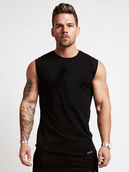 

men's vests men skill of tank sleeveless cotton-drying breathable singlet undershirt vest o-neck strain casual, Black;white