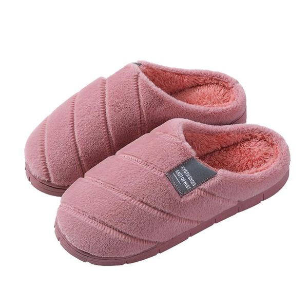

slippers winter indoor women couple house soft cotton non-slip floor shoes home slides for bedroom#30, Black