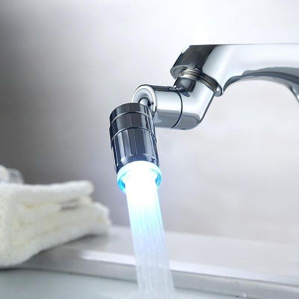 

other faucets, showers & accs glowing colorful led 720 degree rotation universal splash-proof swivel water saving faucet filter foamer aerat
