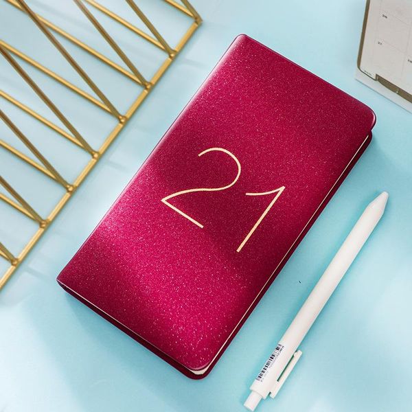 

agendas 2021 planner organizer a5 diary notebook monthly weekly journal note book personal business travel plan notepad schedule notepads, Purple;pink