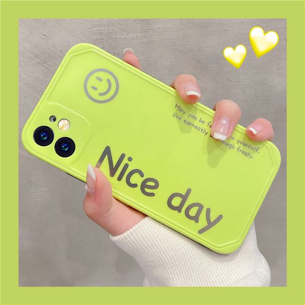 

(case+film) iphone x xs case nice day smile face iphone 11 12 pro max personalized english xs max simple iphone xr phone cases