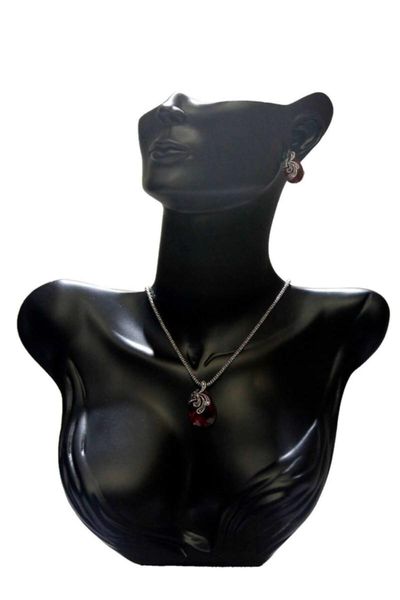 

earrings & necklace women's fashion jewelry ottoman motif stone sets, Silver