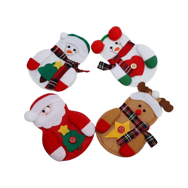 

christmas decorations snowman deer cutlery suit silveware holders porckets knifes folks bag dinner table decor gift