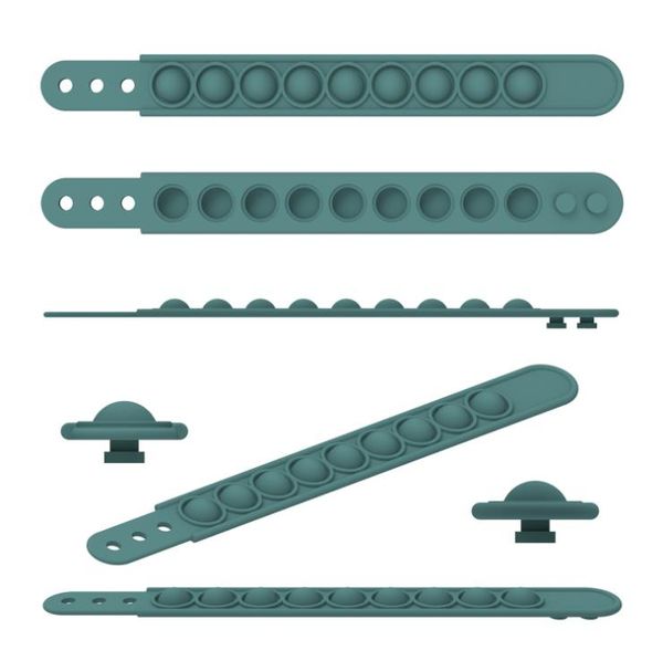 

2021 toy pop fidget stress relievers at work decompress flip key ring puzzle press finger bubble band silicone bracelet