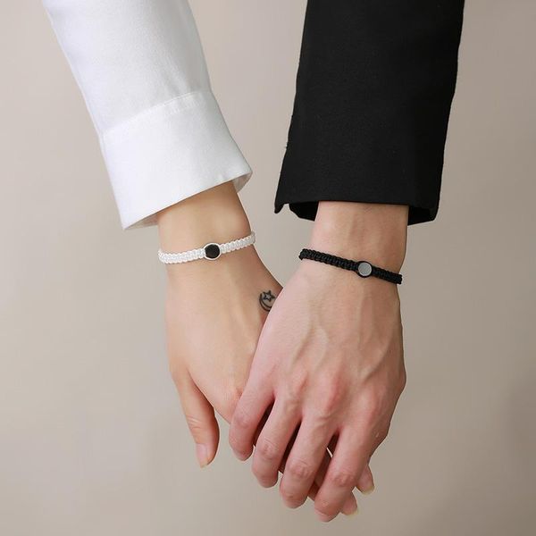

link, chain friendship bracelet braid braceletmen unisex, Black