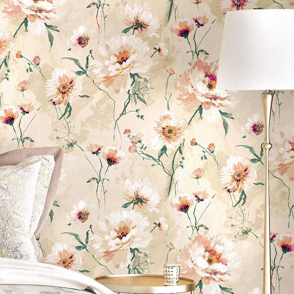 

wallpapers korea vintage pastoral floral wallpaper 3 d retro bedroom living room sofa tv background home deor wall cover flower