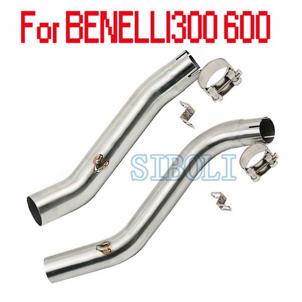 

motorcycle exhaust system middle connect pipe muffler escape connecting front link moto mid tube for benelli benelli300 300 600 bn103
