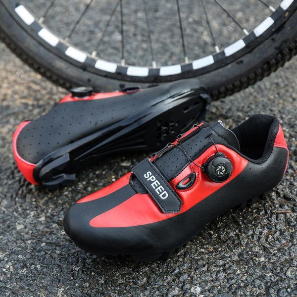 

cycling footwear red road shoes men women outdoor racing bicycle speed bike sneakers self-locking mountain mtb, Black