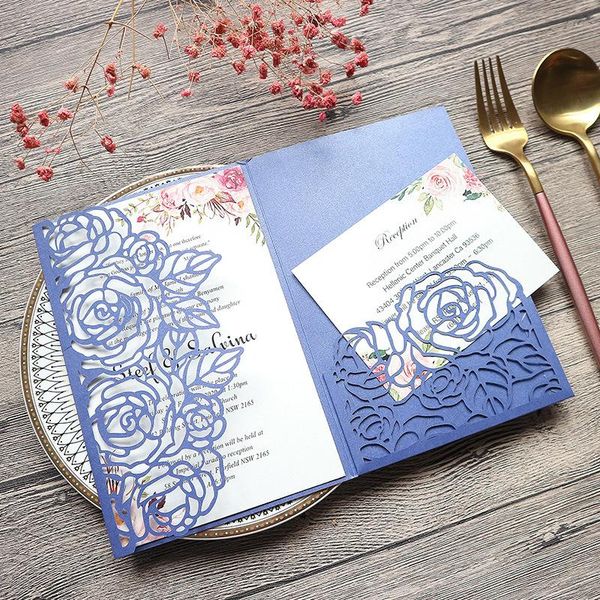 

gift wrap invitation envelope 2021 wedding european laser cutting small fresh creative romantic rose business greeting card