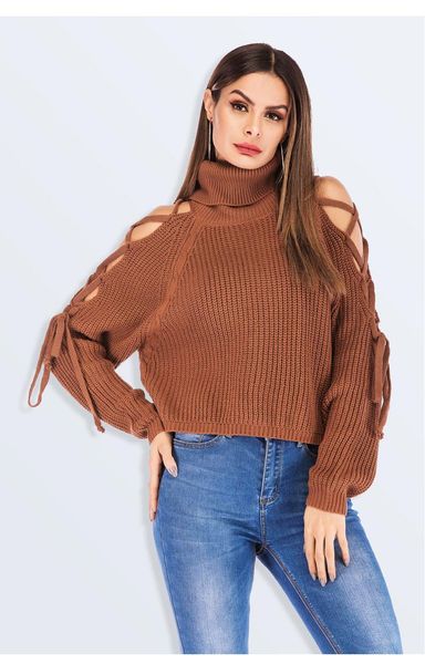 

women's sweaters sweety lady causal knitted sweater high collar, White;black