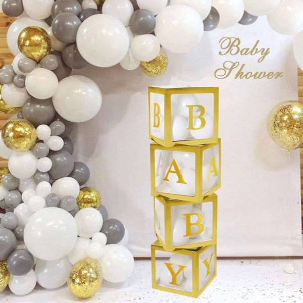 

party decoration gold transparent name box letter balloons happy birthday kids balon first 1 st balony babyshower decor